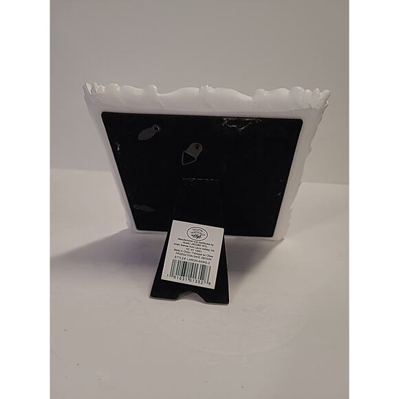 Laura Ashley White Gold Picture Frame Textured Resin 4 X 4 Baby Shower Bridal - Picture 4 of 6